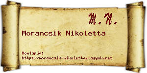Morancsik Nikoletta névjegykártya